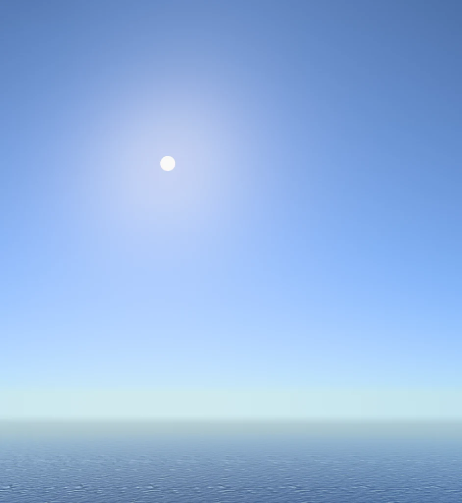 Aufnahme eines Morgenhimmels aus SOLAR mit der Sonne über dem Meer.